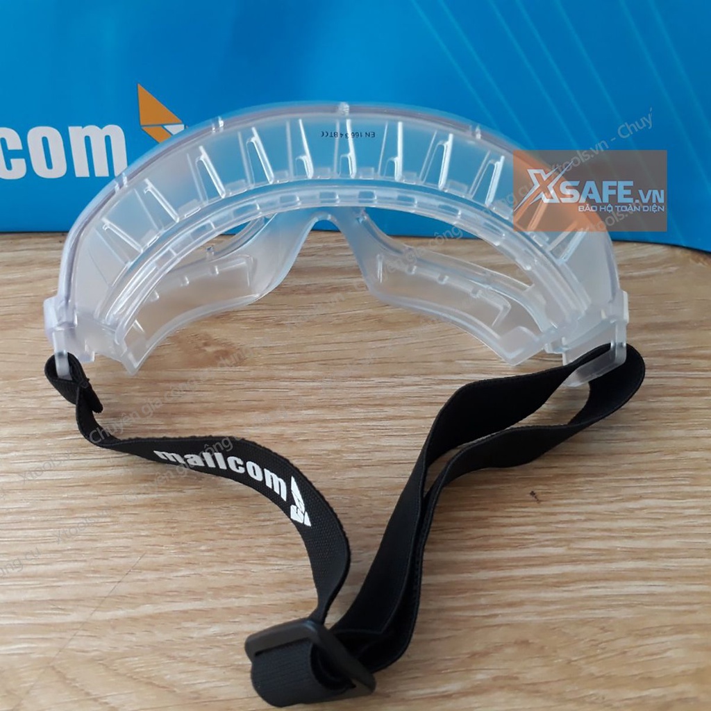 Kính bảo hộ chống hóa chất Mallcom Cirrus Mắt kính chống bụi, chống tia UV, chống đọng sương, đeo được cùng kính cận