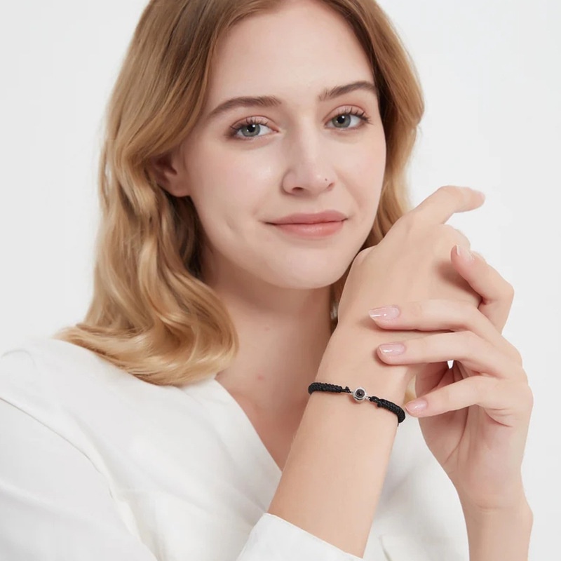 Vòng Tay Dây Bện Mặt Khắc Chữ I Love You 100 Ngôn Ngữ Độc Đáo