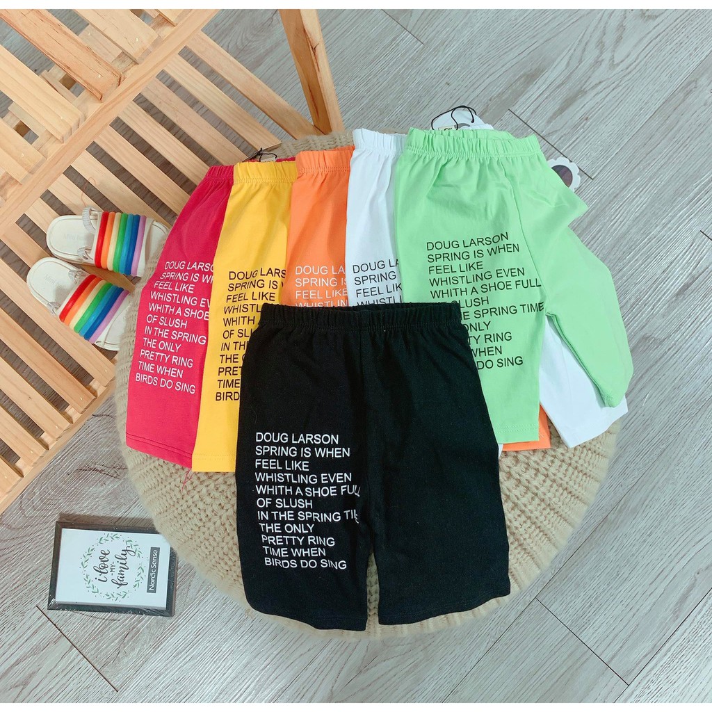 Lyvyshop - (Cotton SG chính phẩm) Quần legging lửng siêu dễ thương cho bé 09-23kg