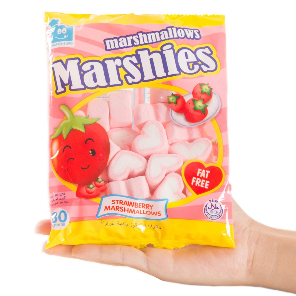 Kẹo Bông Gòn Marshmallow Marshies Hương Dâu (gói 80g)