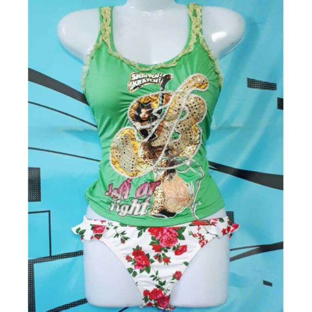 Sét đồ bơi tankini màu sắc trẻ trung tươi mới. Siêu fresh cho ngày năng động.