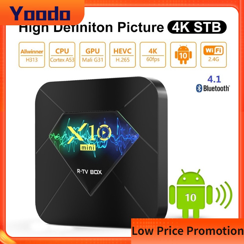 Tv Box X10 Tivi Box Android 10 Allwinner H313 2g / 16g Wifi