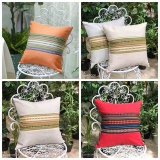 Vỏ gối tựa sofa, trang trí nhà cửa mẫu đơn sắc mix thổ cẩm Landecor sang trọng