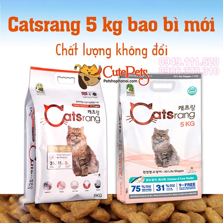 Hạt catsrang, thức ăn cho mèo nhập khẩu Hàn Quốc 500g - Phụ kiện thú cưng Hà Nội