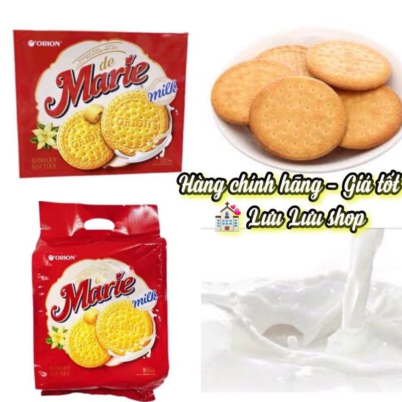 Bánh quy sữa tươi De Marie Orion bịch 512g/ hộp giấy 384g
