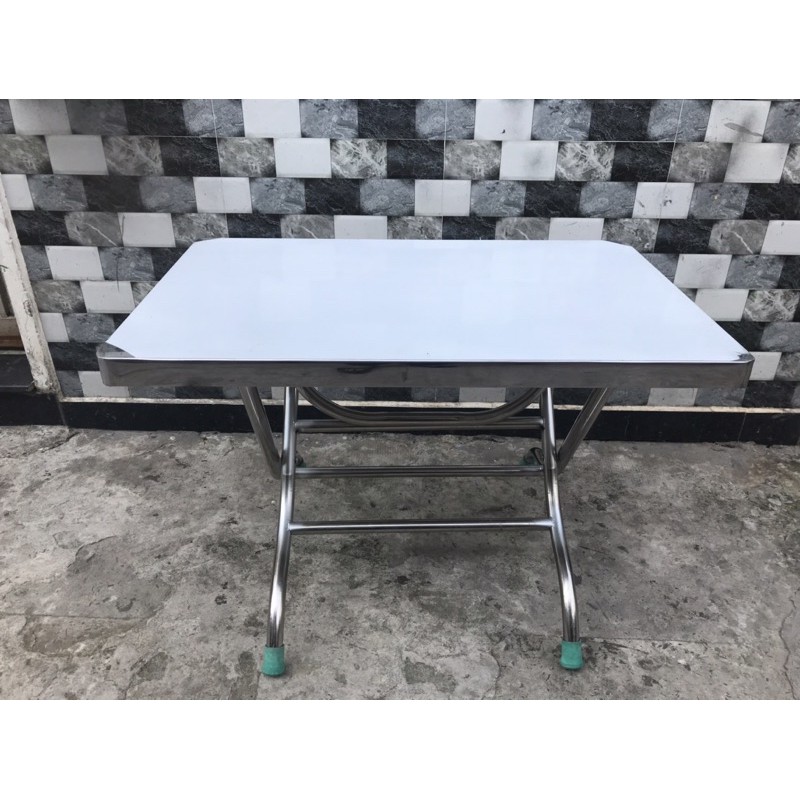 Bàn chữ nhật inox siêu rẻ 50*80*55cm | BigBuy360 - bigbuy360.vn