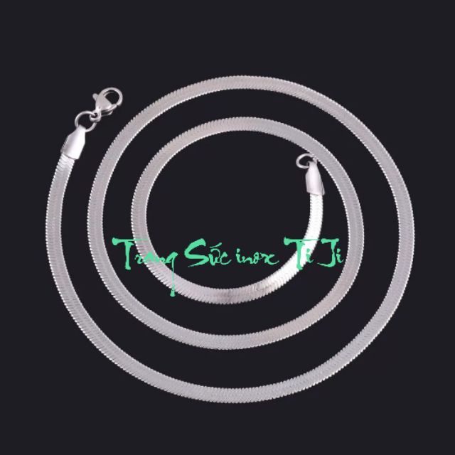 Dây chuyền nữ inox dây mì dẹp 3mm