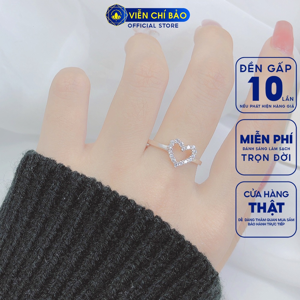 Nhẫn bạc nữ trái tim tình yêu Strong Heart chất liệu bạc S925 thời trang phụ kiện trang sức nữ Viễn Chí Bảo N400505