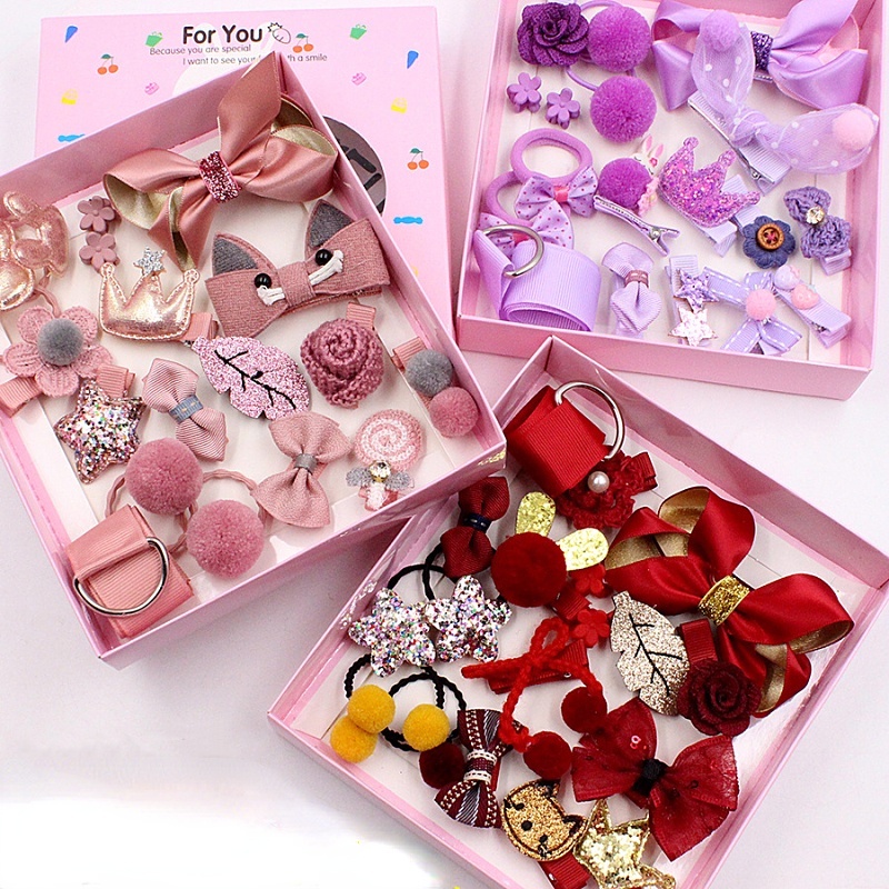 Set 18 Phụ Kiện Kẹp Tóc/Kẹp Tóc/Kẹp Tóc Hình Thú Hoạt Hình/Hoa/Nơ Dễ Thương Làm Quà Tặng Sinh Nhật Cho Bé Gái