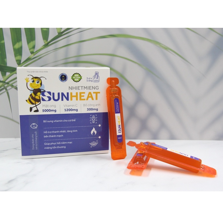 Nhiệt Miệng SUNHEAT VSHINE - Hộp 10 Ống - Bổ Sung Vitamin, Hỗ Trợ Thanh Nhiệt, Giúp Phục Hồi Niêm Mạc Miệng Tổn Thương