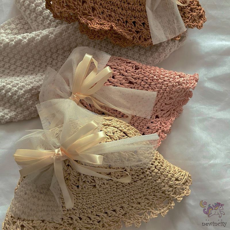 Mũ Rộng Vành Chống Nắng Thắt Nơ Xinh Xắn Cho Bé Gái