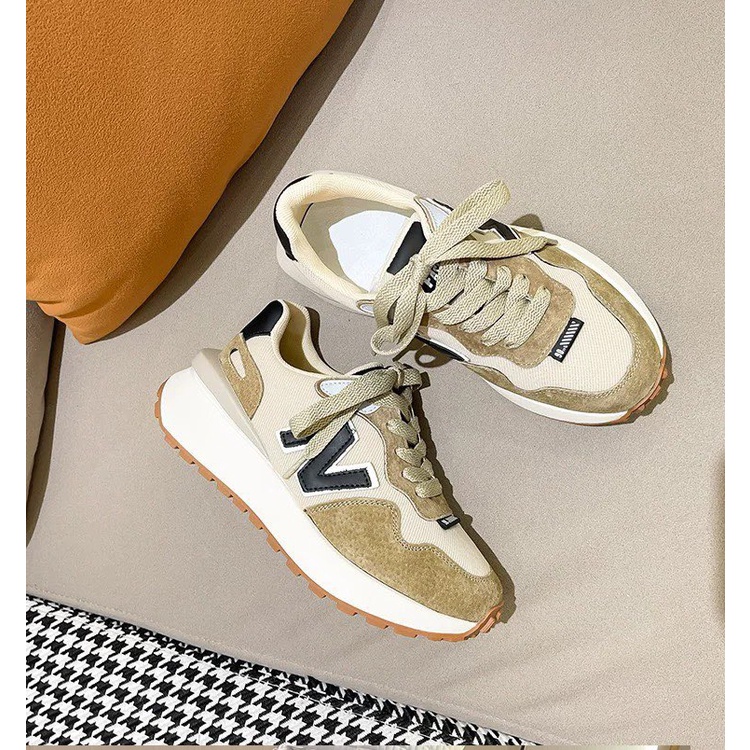 Giày sneaker nữ cổ thấp độn đế 3p chữ N vnxk cao cấp,giày thể thao chạy bộ  thời trang đẹp