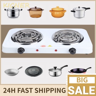 👉Chất Lượng Cao👈Kicner Bếp Điện Đôi 220v Phích Cắm Eu Bếp điện đôi mini công suất 2000w, bếp điện mini pha cafe, trà, bếp điện mini đa năng