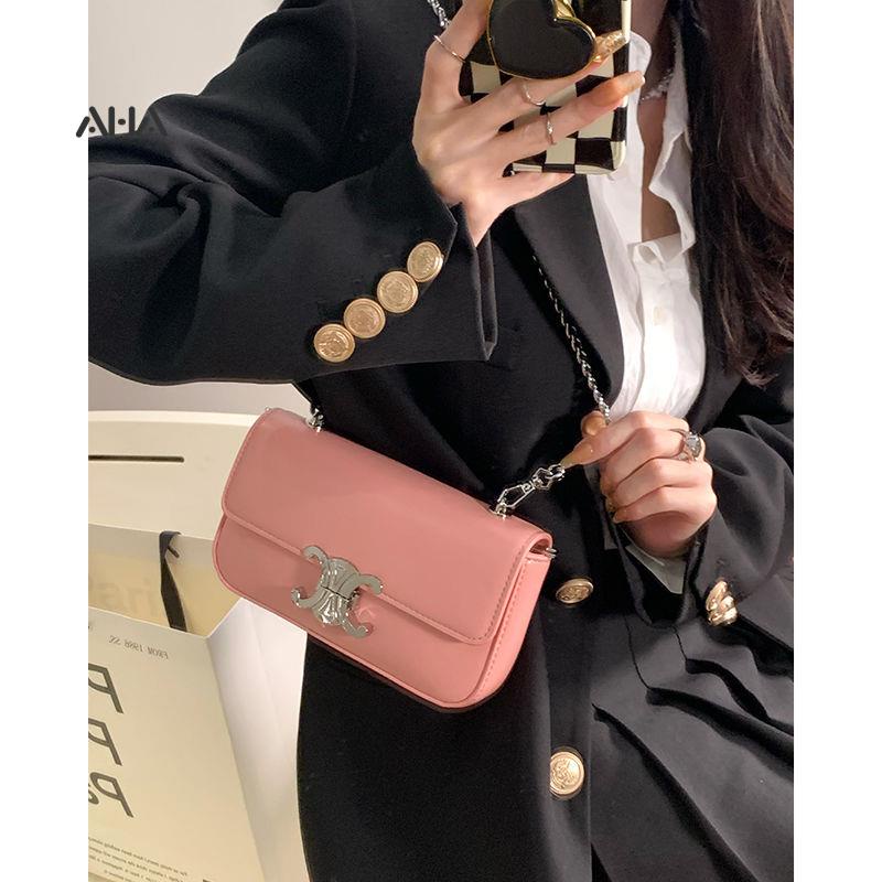 Túi xách AHA official hình chữ nhật cỡ nhỏ phối dây đeo sợi xích phong cách phương Tây thời trang cao cấp cho nữ