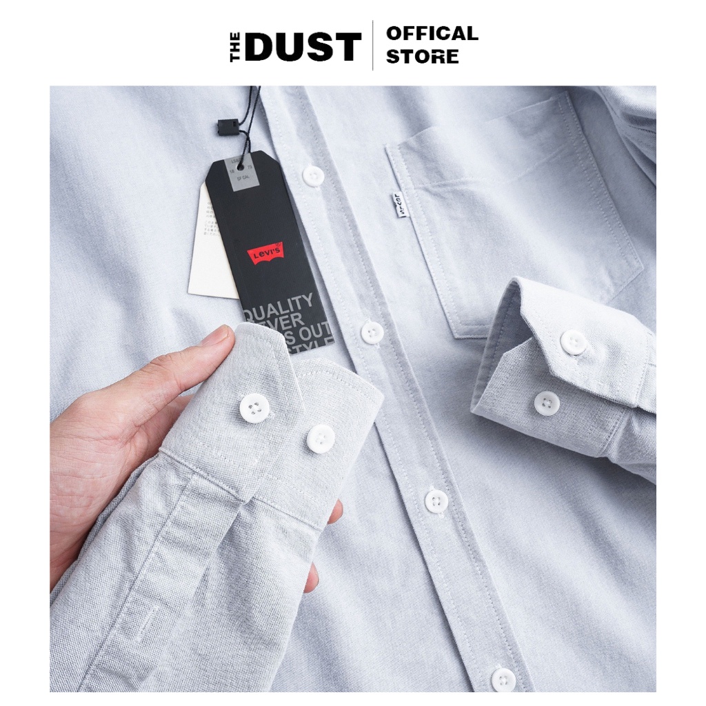 Áo sơ mi nam dài tay cao cấp LV oxford trơn basic, form slimfit, nhẹ thoáng mát