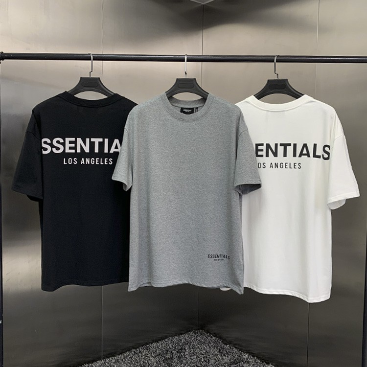 FEAR OF GOD FOG ESSENTIALS Wide Neck T-shirt With Short Sleeve Reflective Pattern 3m Unique