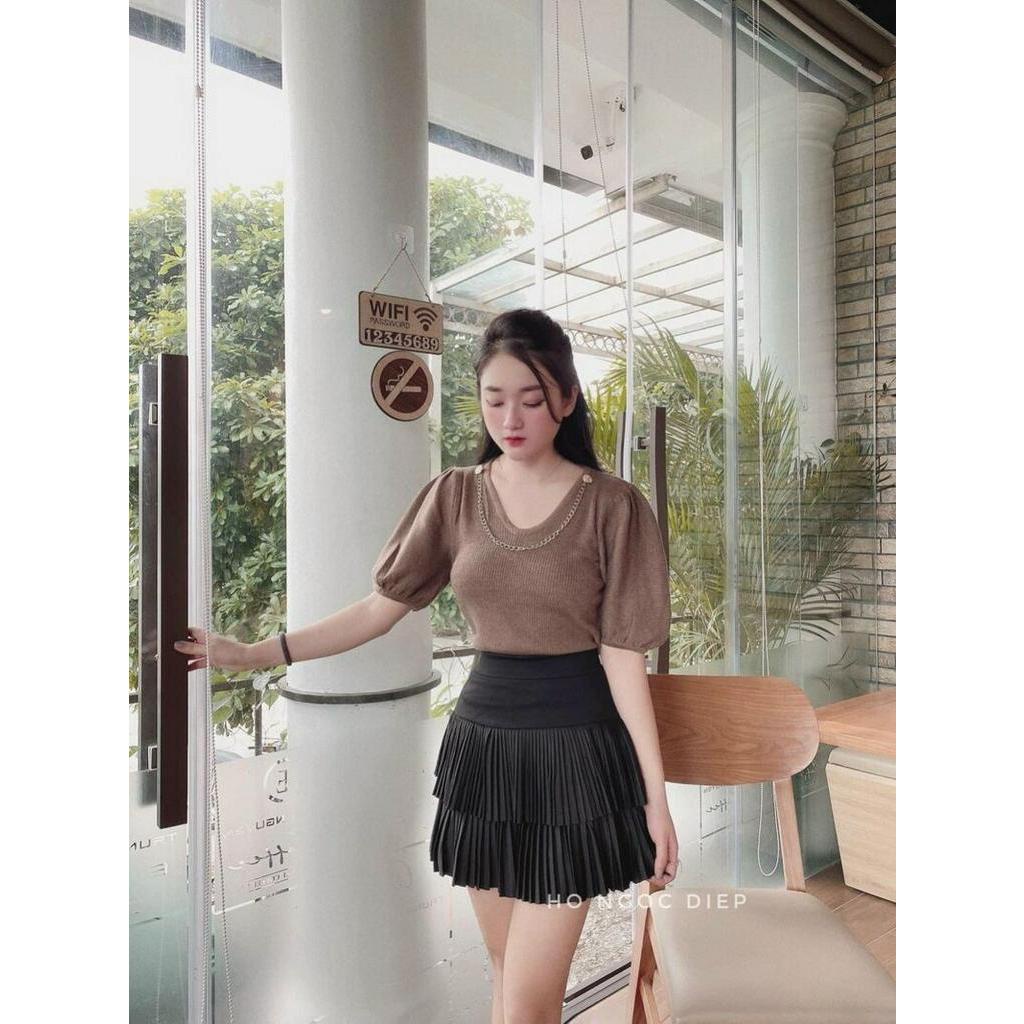 Áo tay bồng xích ngực nhiều màu