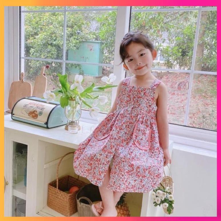 Váy Bé Gái Họa tiết Hoa Nhí Phong cách Hàn Quốc Xinh yêu