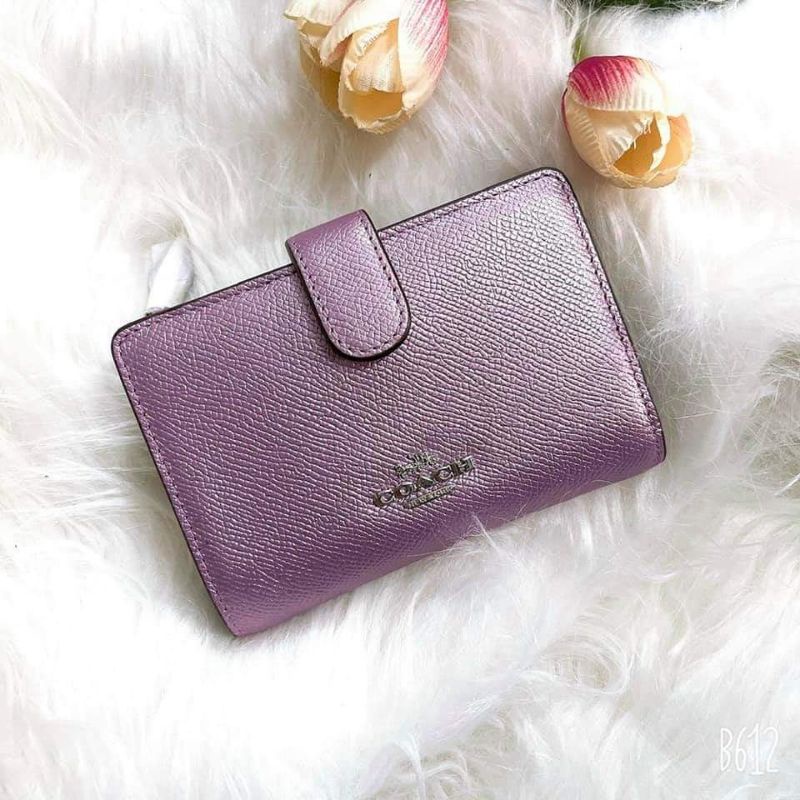 Ví Coach ngắn wallet medium da thật, full box
