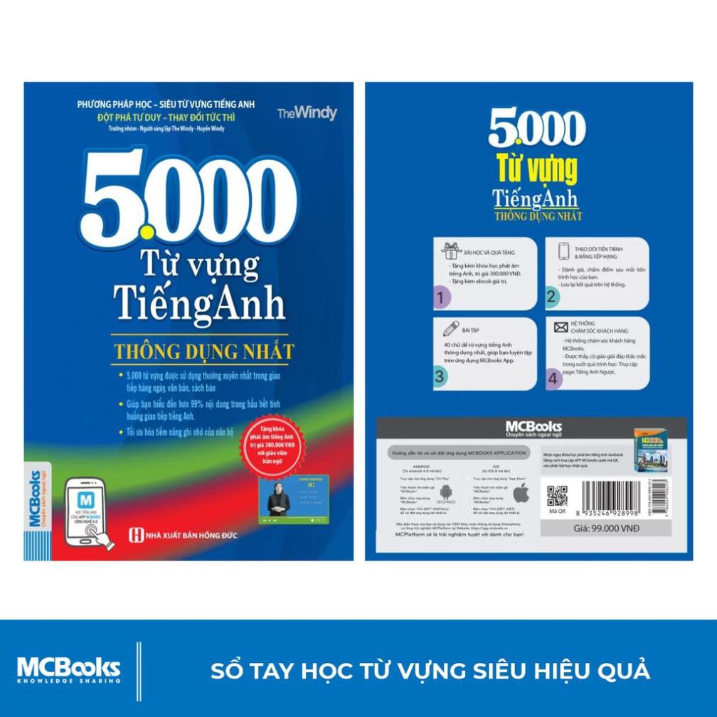 Sách - 5000 Từ Vựng Tiếng Anh Thông Dụng Nhất Dành Cho Người Học Cơ Bản [MCBOOKS]