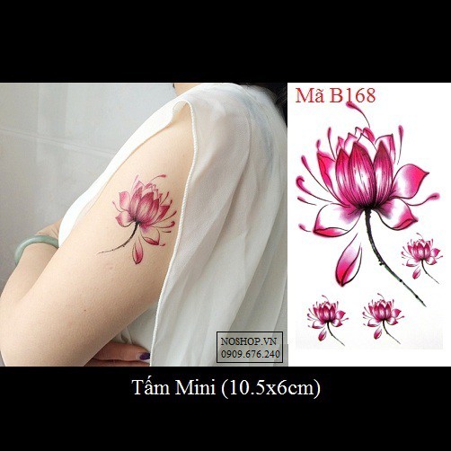 Hình xăm dán hoa sen B168