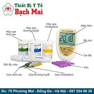 Máy Đo Đường Huyết, Mỡ Máu, Gút , BeneCheck