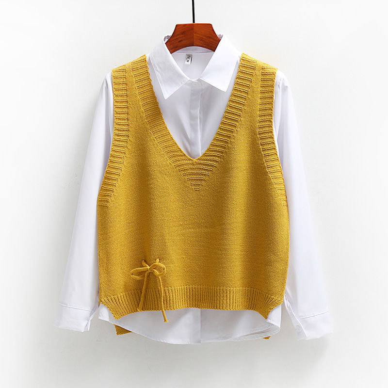 Áo Gile New Korean Student Short Sleeveless Pullover Sweater Vest Women