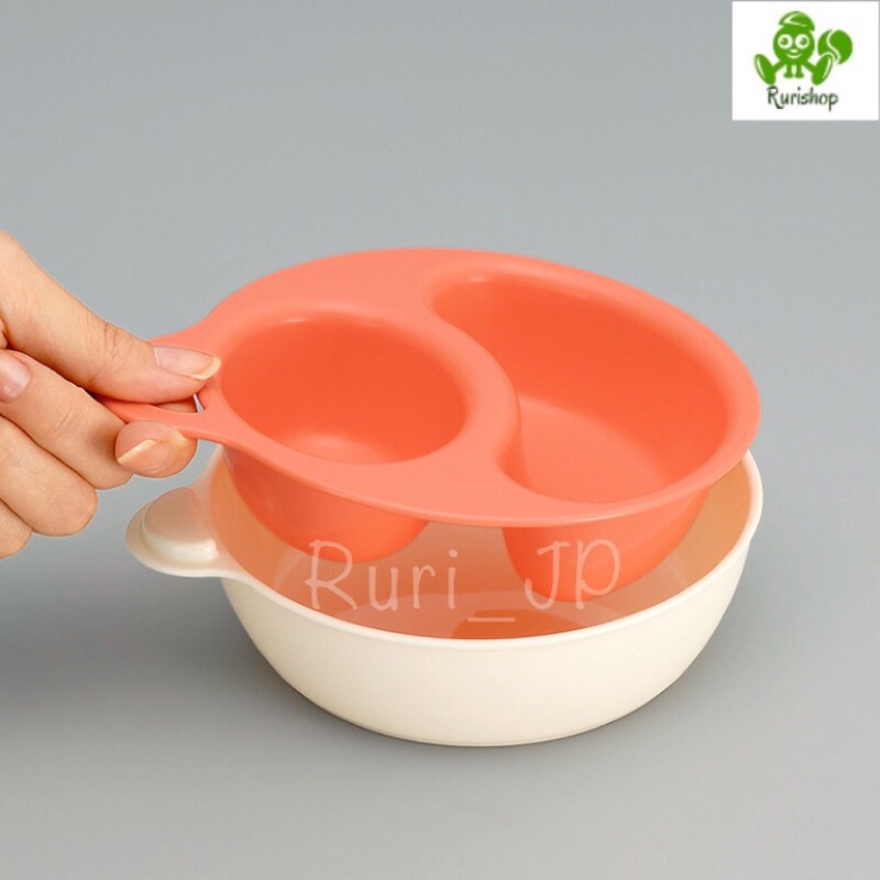 Bát/khay/chén ăn dặm cho bé 2 trong 1_hiệu Inomata Nhật Bản_chia ngăn