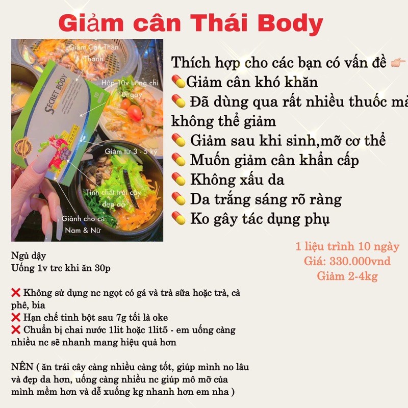 Giảm Cân Body Thái Secret NhungBabi