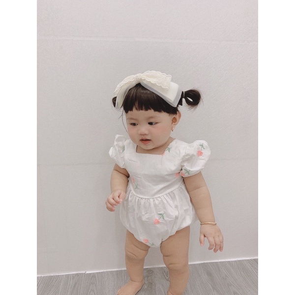 Body trắng hoa nhí hồng nơ lưng xinh xắn điệu đà cho bé gái