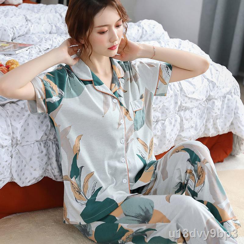 > Pyjama cho người trung niên và cao tuổi, quần dài cotton nữ, áo nịt ngực đồ mặc nhà mỏng,E