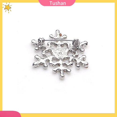 Ghim Cài Áo Hình Bông Tuyết Đính Đá Nhân Tạo Thời Trang Cho Nữ