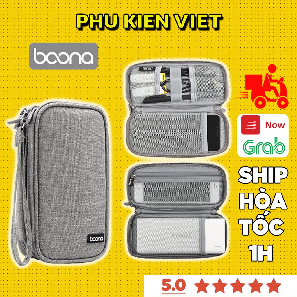 Túi đựng phụ kiện sạc dự phòng kiêm hộp đựng phụ kiện điện tử ổ cứng di động Boona BN-E003 BN-E001 - Phụ Kiện Việt