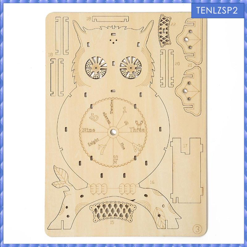 Hộp Mô Hình Đồng Hồ Đồ Chơi Lắp Ráp Bằng Gỗ Ba Chiều Hình Con Cú Sáng Tạo DIY Cho Trẻ Em