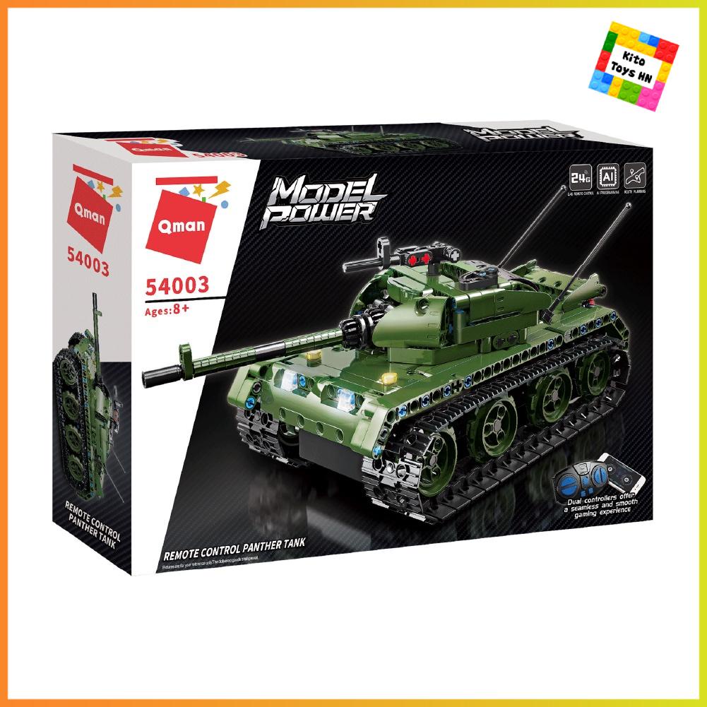 Xếp Hình Lắp Ráp Lego Quân Sự Xe Tăng Technic Qman 54003 Điều Khiển Từ Xa Có Remote Cho Trẻ Từ 8 Tuổi
