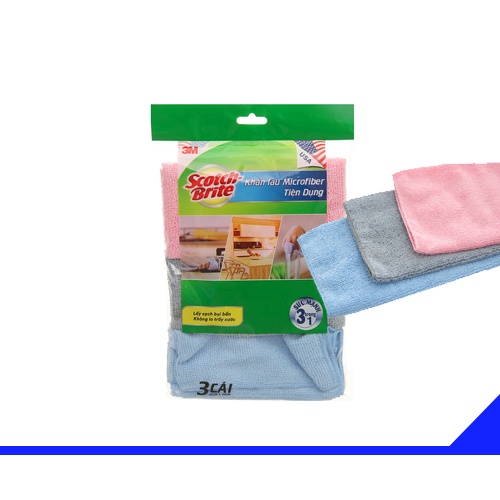 Gói 3 cái Khăn 3M Microfiber lau bếp tiện dụng