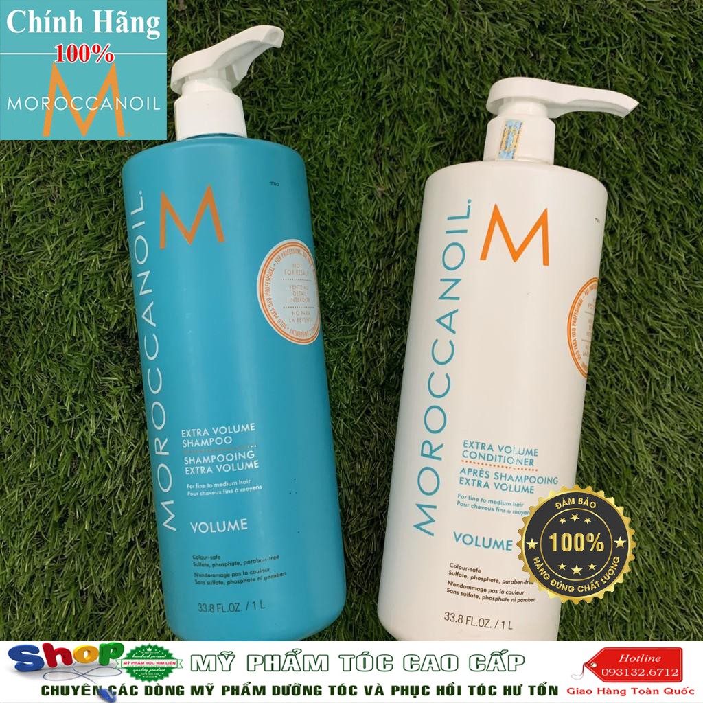 [Moroccanoi-chính Dầu gội xả tăng phồng tóc Moroccanoil Extra Volume 1000mlx2