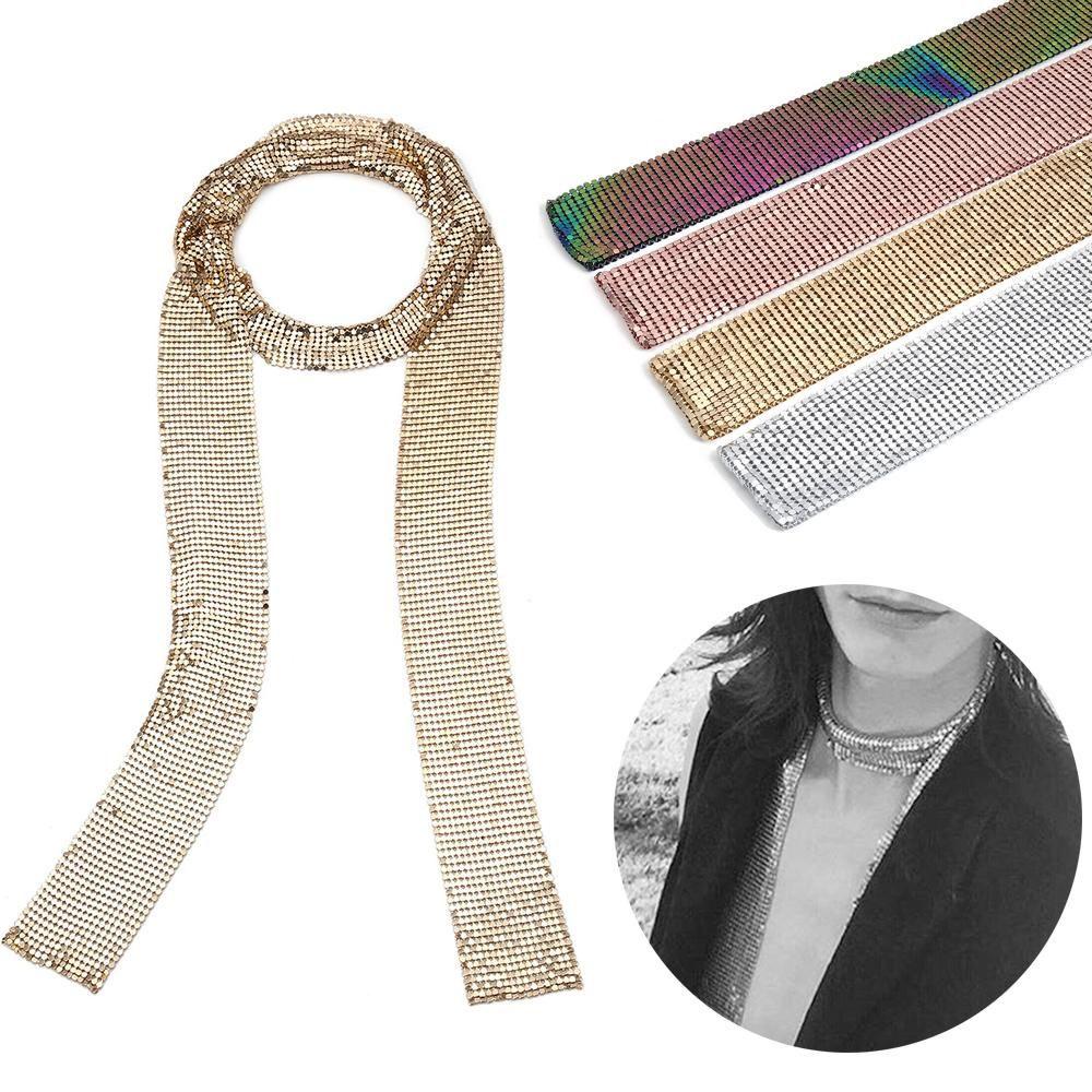 MELODG Khăn Choàng Cổ Mỏng Dài Đính Kim Sa Lấp Lánh Cho Nữ