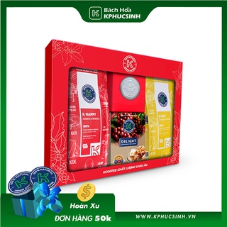 Combo hộp quà cà phê rang xay và hoà tan k coffee love box 4