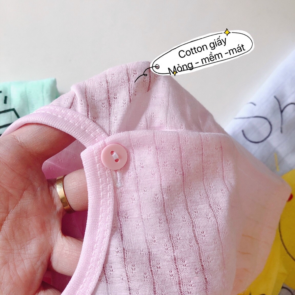 Đồ bộ quần áo cộc tay cho bé trai và bé gái chất cotton giấy màu QATE518 và QATE641