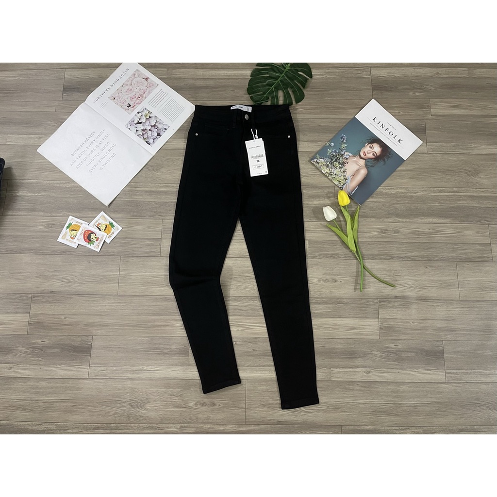 🍒 Quần jean bò ôm skinny đen hàng vnxk co giãn, siêu tôn dáng 🍒