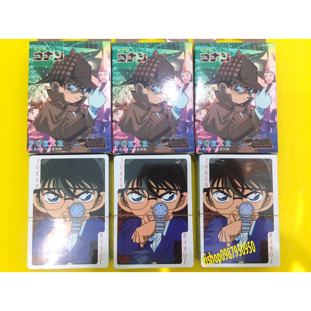 (54 lá) Bộ Thẻ bài CONAN thám tử lừng danh.Thẻ bài ma sói yugi tarot one piece luffy zoro sakura mèo nổ ma sói clow poke