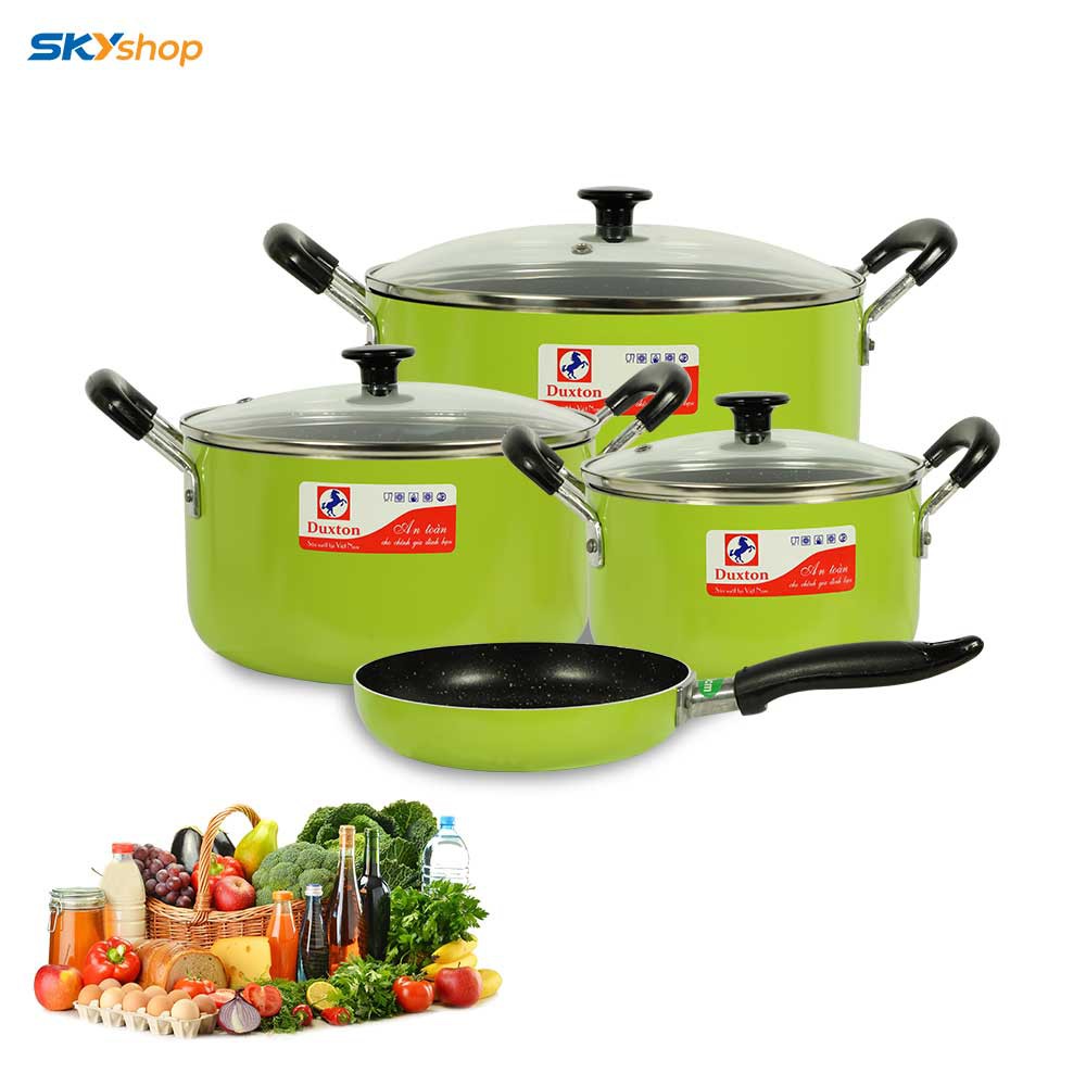 Bộ Nồi Nhôm Duxton (3 Nồi + 1 Chảo 20cm)