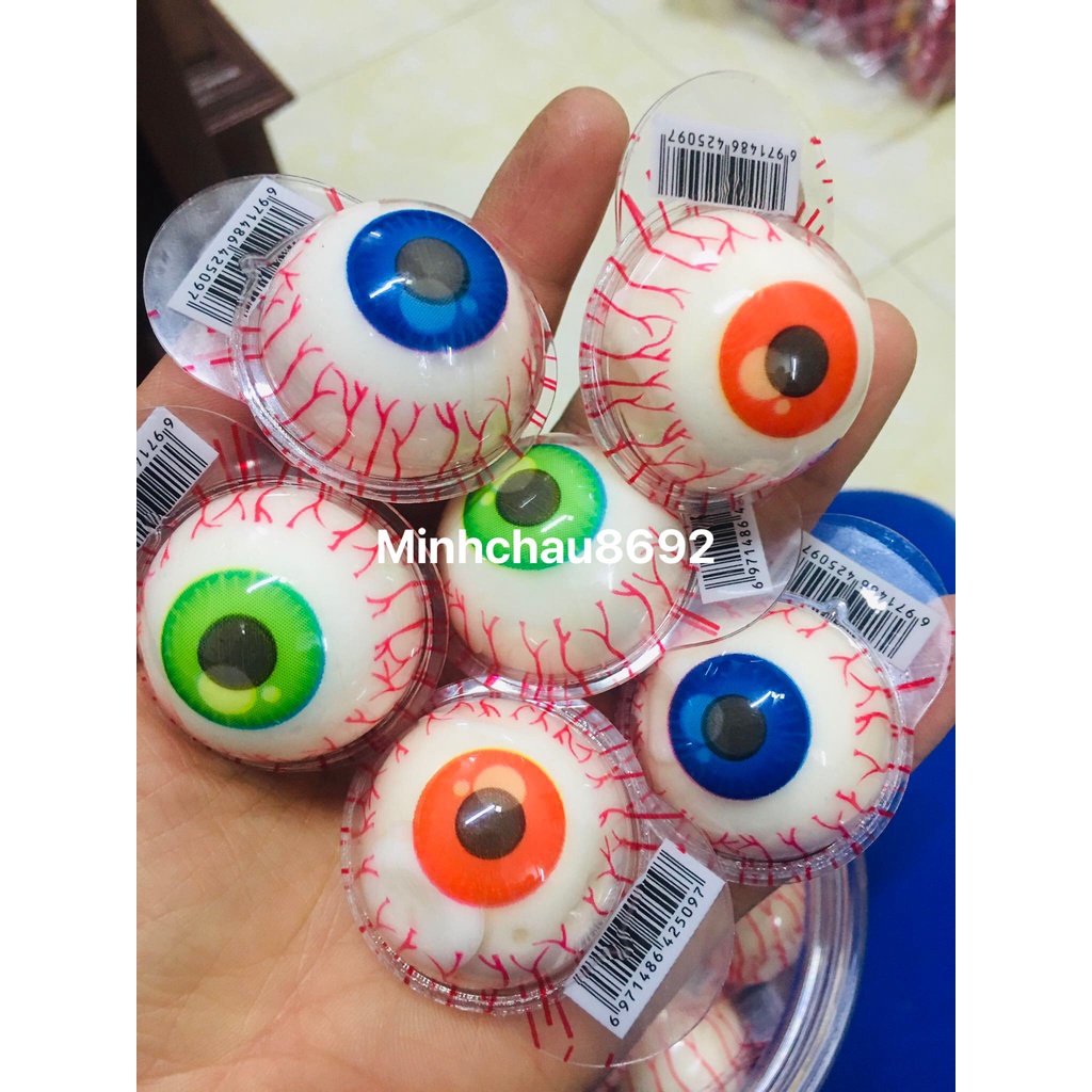 50 chiếc kẹo dẻo CÓ NHÂN hình mắt . kẹo mắt siêu to 18 gram