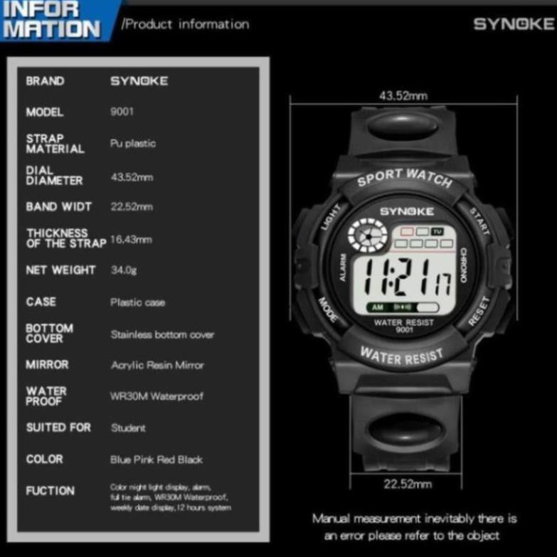 Đồng hồ thể thao dây cao su trẻ em Synoke 9001 | BigBuy360 - bigbuy360.vn