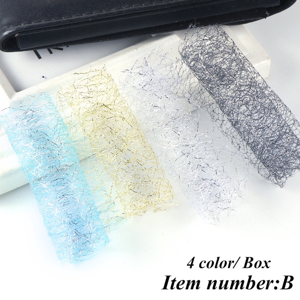 1 Hộp Miếng Dán Trang Trí Móng Tay 3D Dạng Lưới Chắc Chắn Dành Cho Nữ