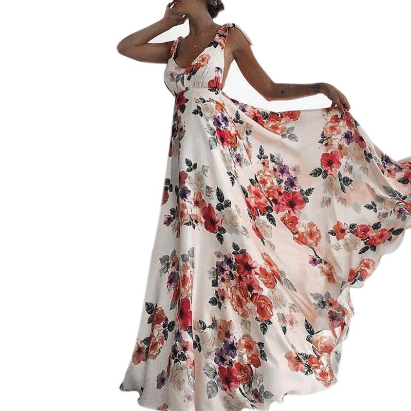 Đầm Maxi Dáng Dài Phong Cách Boho Thời Trang Đi Biển Mùa Hè Cho Nữ