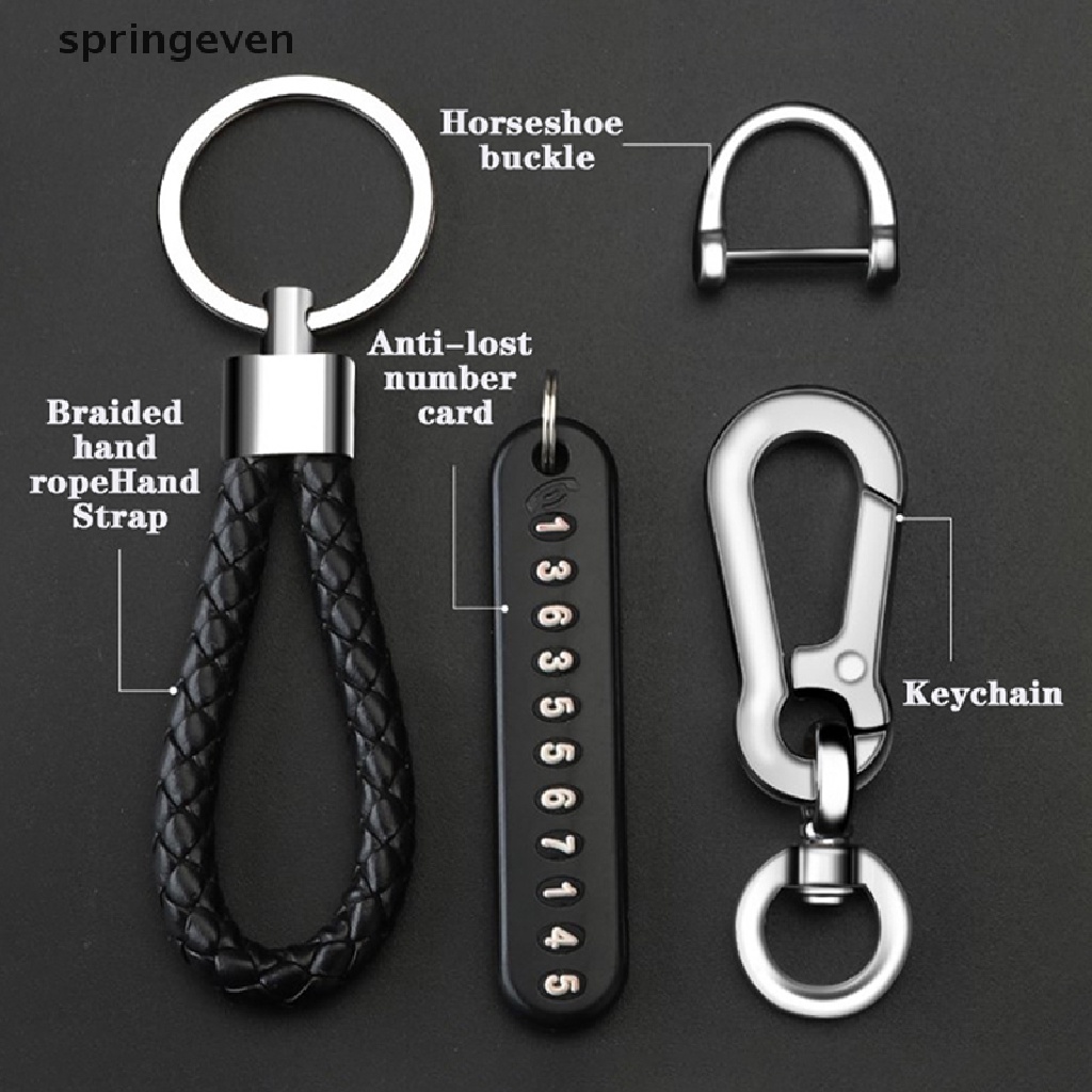 Móc Chìa Khóa Xe Hơi Bện Dây Có Gắn Số Chống Thất Lạc Tiện Dụng