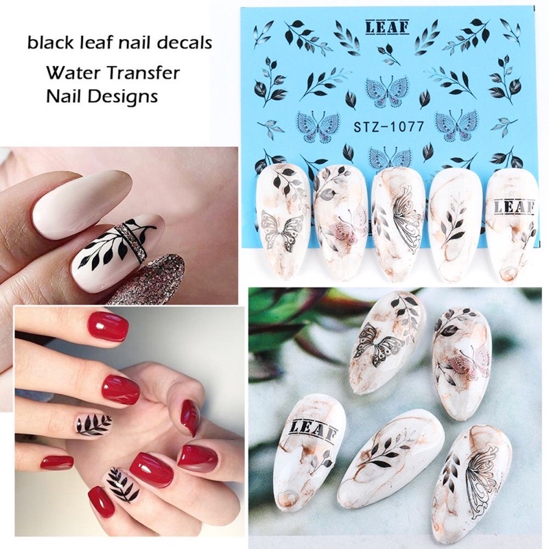 Sticker nước Noel dán móng-bông tuyết Giáng sinh màu vàng-set 16 tấm