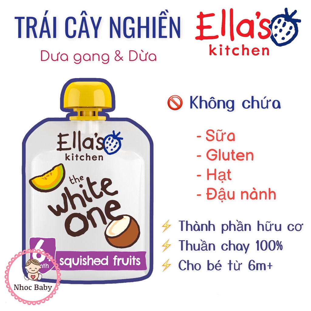 Hoa quả nghiền Ella’s Kitchen cho bé 4/6m+ 70g (air UK) date 2023